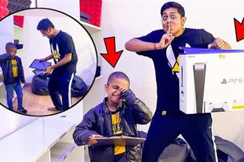Breaking my Little Brother iPAD and Surprising Him with PS5