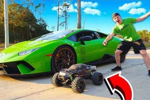 MY LAMBORGHINI vs 100MPH RC CAR RACE!