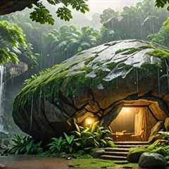 I Chiseled a Giant Rock To Build a Warm Shelter in the Rain Forest, Precious Tea, Catch and Cook