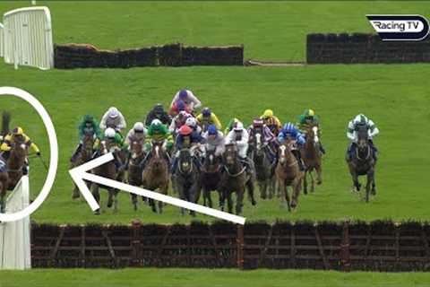 Loose horse almost takes out winner at Fairyhouse! 😲
