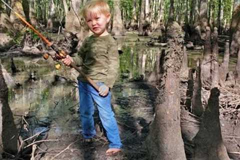 3 Days Fishing Camping &amp; Exploring Swamp - Catching Catfish, Gar, Bowfin and Backcountry..