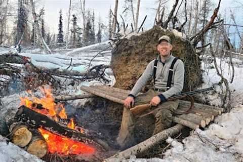 No tent, No sleeping bag - Extreme Winter Survival Camping (0F/-18C)