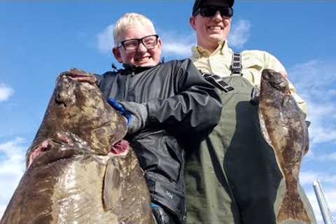 Halibut Catch &amp; Cook - Catching Halibut with Light Tackle (+1,000,000 flounders!)