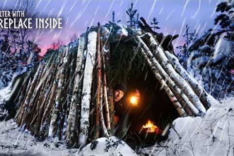 Building a Warm Shelter to Survive HEAVY SNOW: 3 Day Winter Camping