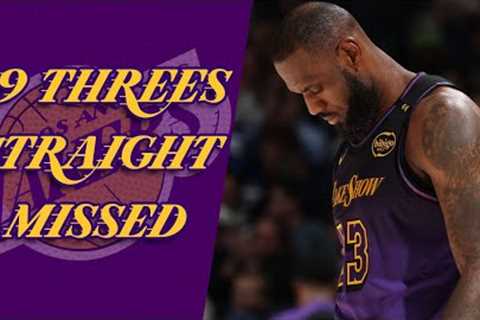 LeBron James 19 straight missed threes