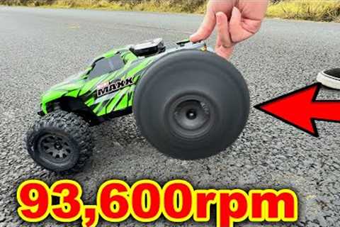 Traxxas Mini-Maxx RC Car gets OverVolted (4x power)