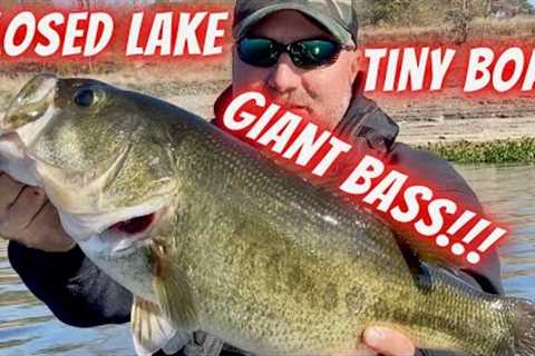 Fishing a Closed Lake Monticello! In a TINY BOAT catching Giant Texas Winter Bass on a Chatter bait!