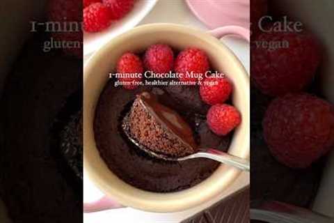 DAY 6 of Making Healthy Desserts: 1-minute Chocolate Mug Cake🤩 #glutenfree #healthydessert #vegan