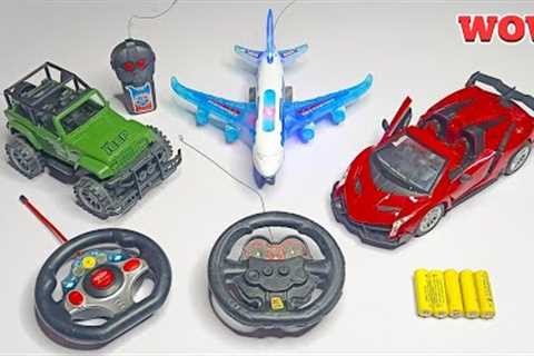 super remote control cars| Lamborghini RC Car's And RC Jeep and RC A380 airplane unboxing in testing