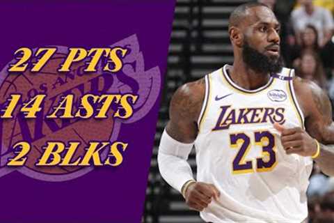 LeBron James 27 pts 14 asts 2 blks vs Jazz 24/25 season