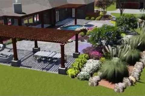 Drought tolerant Landscape with pool, pond and outdoor living space in Celina Tx