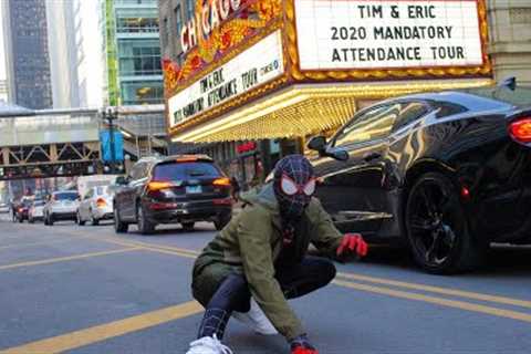 Spiderman in Chicago (Public reactions and flips) Bumping into Avengers?!?