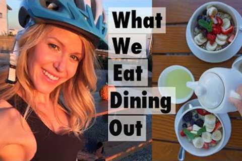 What we eat in a day at restaurants.  Vegan No-Oil Restaurant Meals! Part 1