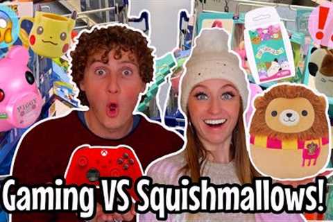 SQUISHMALLOWS🐻🩷 VS GAMING🎮🍄 WALMART SHOPPING CHALLENGE!!😱🛒⁉️ (NO BUDGET!!🤑) | Rhia Official♡