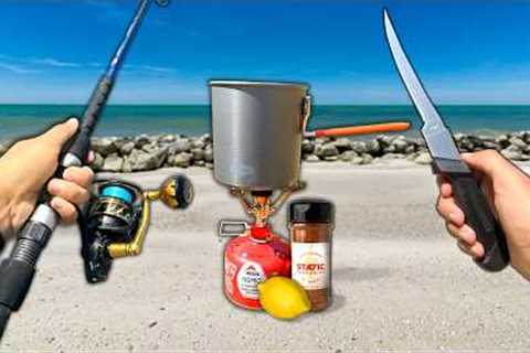 SOLO Fishing, Camping, &amp; Eating What I Catch for 24 Hours in Florida