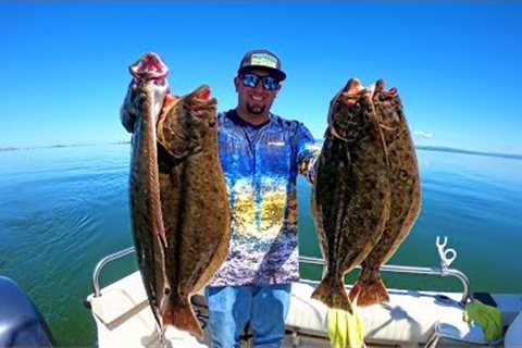 Catching DOZENS Of HALIBUT On The BAY!!! EPIC Day Of Fishing ~OFFSHORE~ !!! Ep.#6 {Catch Clean Cook}