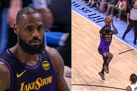 LeBron James pulled up for three on ONE LEG 🤯