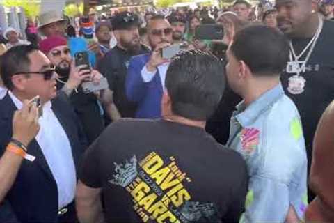Danny Garcia shows up for Ryan garcia vs davis fight at the T-Mobile arena Gives carnelo a shout out