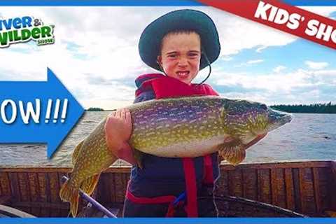 Boys fish MONSTER PIKE and WALLEYES at Fly-in Lodge