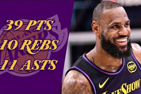 LeBron James 39 pts 10 rebs 11 asts vs Hawks 24/25 season