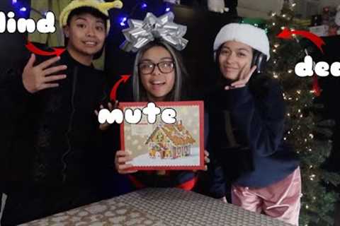 VLOGMAS DAY 2 🎄: BLIND DEAF &amp; MUTE BUILDING A GINGERBREAD HOUSE