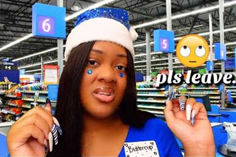 ASMR ✨Rude Walmart Cashier 🙄 Grocery Store Check Out RP (✨she wants to fight✨)