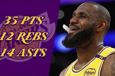 LeBron James 35 pts 12 rebs 14 asts vs Grizzlies 24/25 season