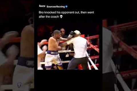 BRO KNOCKED HIS OPPENT OUT THEN WENT AFTER THE COACH 😳🥊#boxing#shortsfeed#viralshorts#fyp#trending