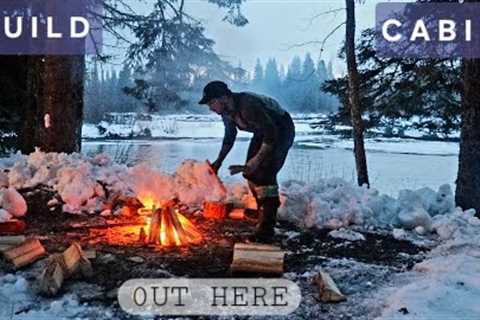 Wooden Off Grid Cabin Build.  Alone Again at Remote Mountain Homestead Property
