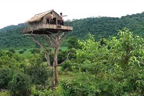 @sinhton2024x  Treetop shelter building, Survival skills, Complete construction - Bushcraft Alone