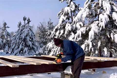 Building A VERY SIMPLE Off Grid Cabin: The Floor (Below Zero) Pt 2