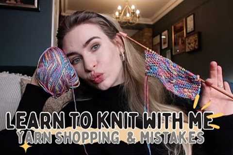 KNITTING VLOG | Learning how to knit, mistakes, next projects!