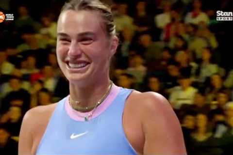 Aryna Sabalenka crying with laughter with Mirra Andreeva - Funny Moment - World Tennis League 2024