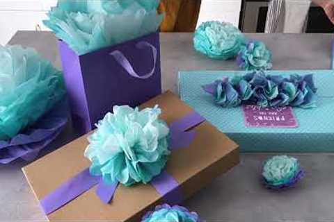 3 Impressive (but easy) Tissue Paper Gift Wrap Ideas