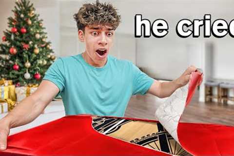 Opening his DREAM Christmas Present
