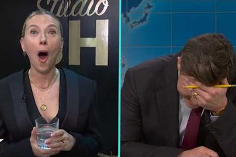 Scarlett Johansson REACTS LIVE to Colin Jost’s NSFW Joke About Her On ‘SNL’