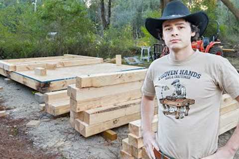 I am Building a Cabin From Scratch - Saw Milling Timbers &amp; Building Walls