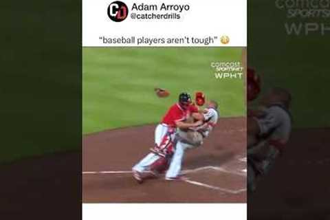 Crazy collision 😳 #baseball