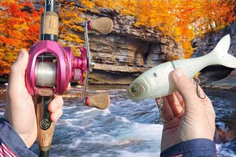 Fishing The River In The COLD For BIG Bass (Best Lures)