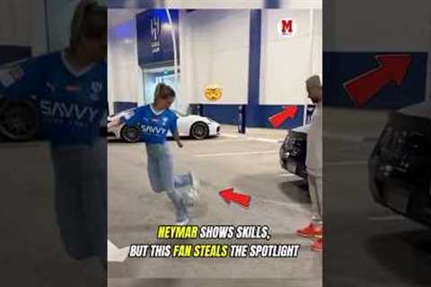 #Neymar started showing off his skills, and a fan surprised him with her own moves 😅 #soccer