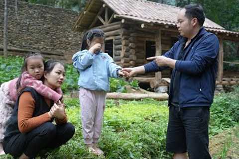 Building Log Cabin Alone - wife and children unexpectedly visit, Is Duong really welcoming?