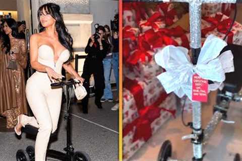 Kim Kardashian REACTS to Blinged-Out Scooter Christmas Gift From Khloé