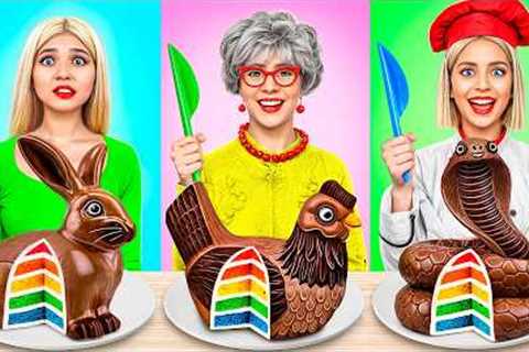 Me vs Grandma Cooking Challenge! Cake Decorating Kitchen Tricks by YUMMY JELLY