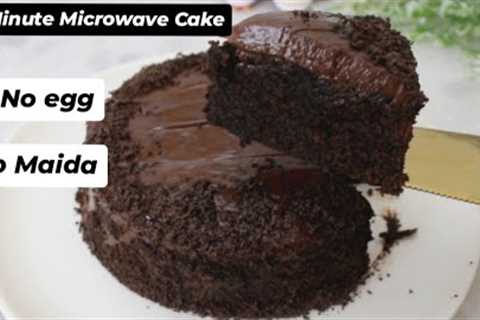 Eggless Wheat Flour Chocolate Cake in Microwave | Microwave Chocolate Cake Recipe