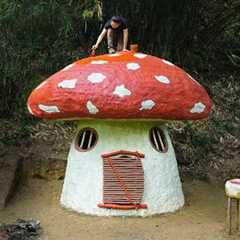 Build a Hobbit Mushroom House - Survival Skills with Just a Dagger, Part 2