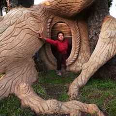 Beautiful Survival Girl, Building a House Modern Secret Use Mud Bamboo by Ancient Skills