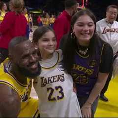 LeBron takes picture with young fan after win over the Miami Heat 📸 | NBA on ESPN