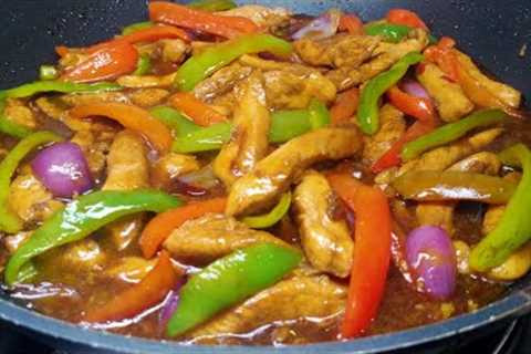 Cook the Chicken this Way the Result is Amazing! Super Easy! #chickenandpepperstirfry