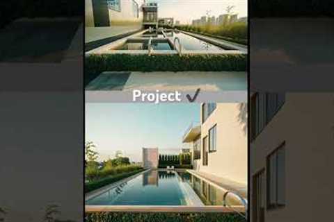 Backyard swimming pool Design project ✔️ | Architectural Design | Modern Design #shortsvideo