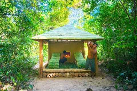 Building a Bamboo Log Cabin with Bushcraft Skills | Primitive